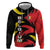 Belgium Zip Hoodie with Black Red Lion Crest Flag Flame Spirit