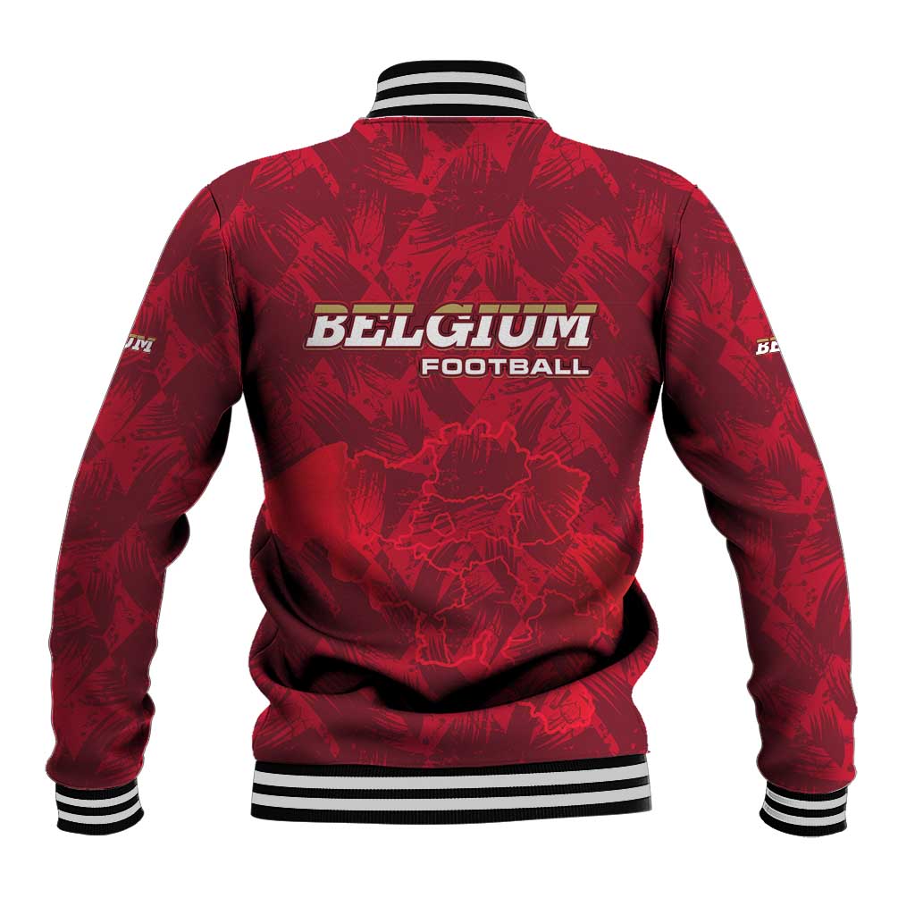Belgium Baseball Jacket with Football Red Map Crest Rose Spirit