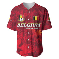 Belgium Baseball Jersey with Football Red Map Crest Rose Spirit