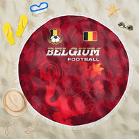 Belgium Beach Blanket with Football Red Map Crest Rose Spirit