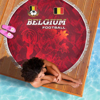 Belgium Beach Blanket with Football Red Map Crest Rose Spirit