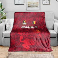 Belgium Blanket with Football Red Map Crest Rose Spirit