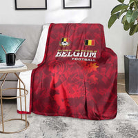 Belgium Blanket with Football Red Map Crest Rose Spirit