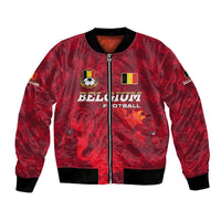 Belgium Bomber Jacket with Football Red Map Crest Rose Spirit