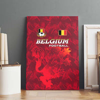 Belgium Canvas Wall Art with Football Red Map Crest Rose Spirit