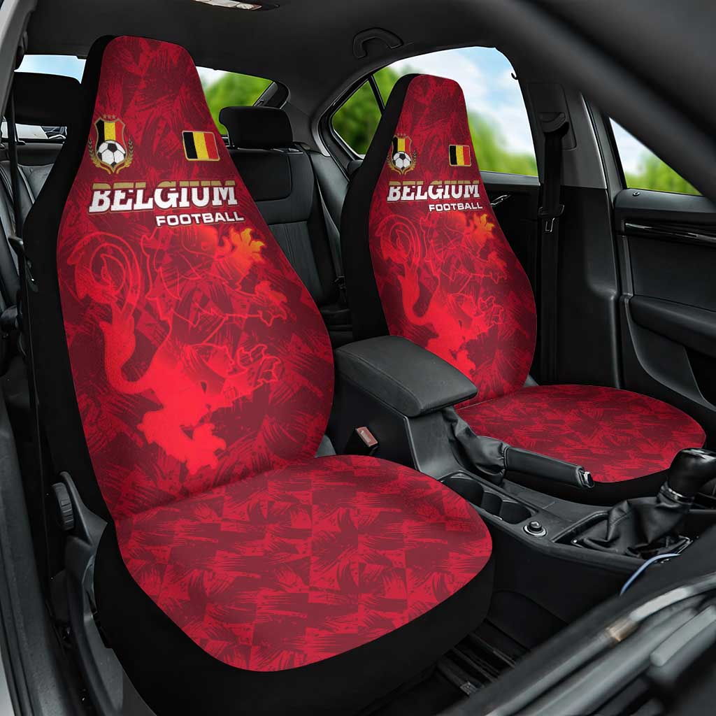 Belgium Car Seat Cover with Football Red Map Crest Rose Spirit