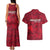 Belgium Couples Matching Tank Maxi Dress and Hawaiian Shirt with Football Red Map Crest Rose Spirit