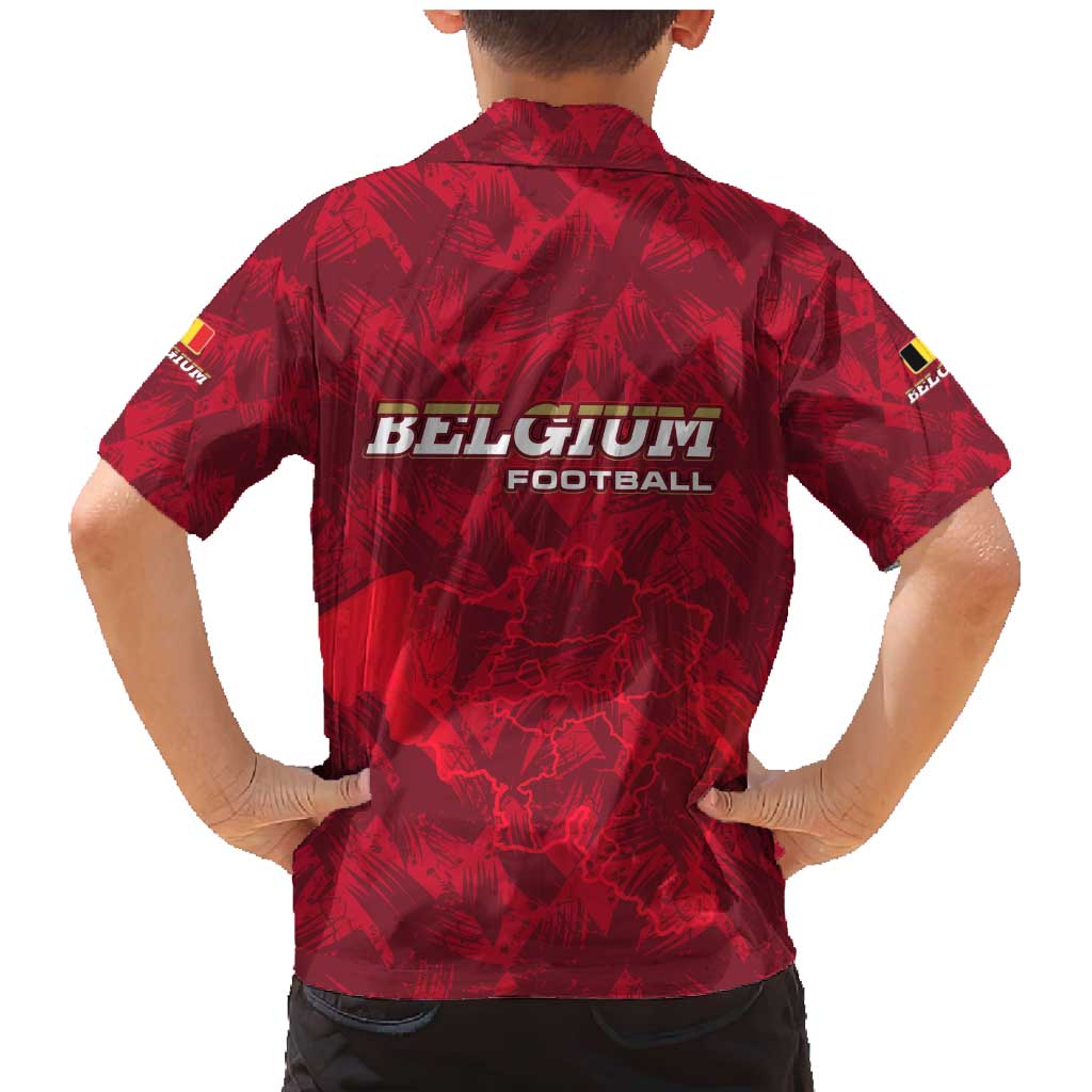 Belgium Family Matching Mermaid Dress and Hawaiian Shirt with Football Red Map Crest Rose Spirit