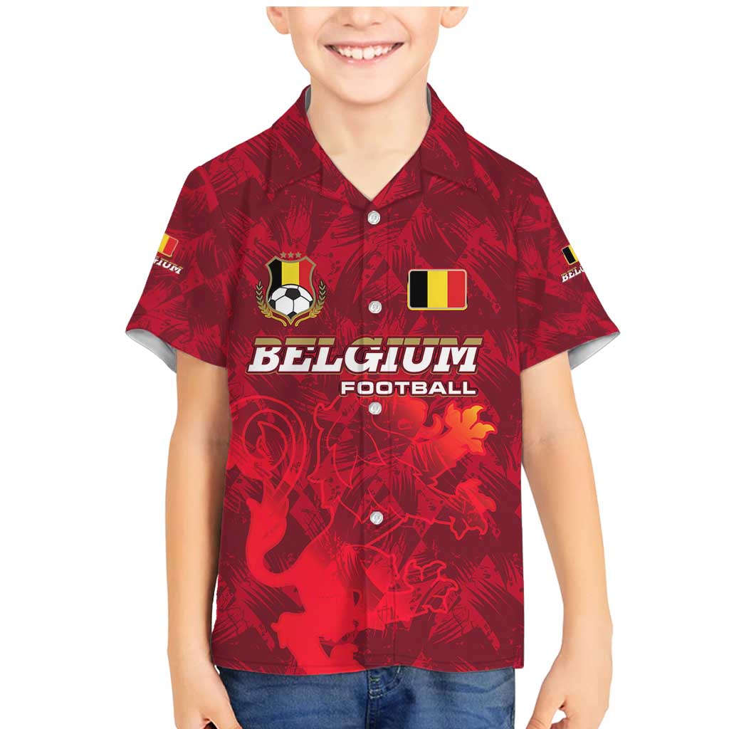 Belgium Family Matching Mermaid Dress and Hawaiian Shirt with Football Red Map Crest Rose Spirit
