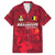 Belgium Family Matching Off The Shoulder Long Sleeve Dress and Hawaiian Shirt with Football Red Map Crest Rose Spirit