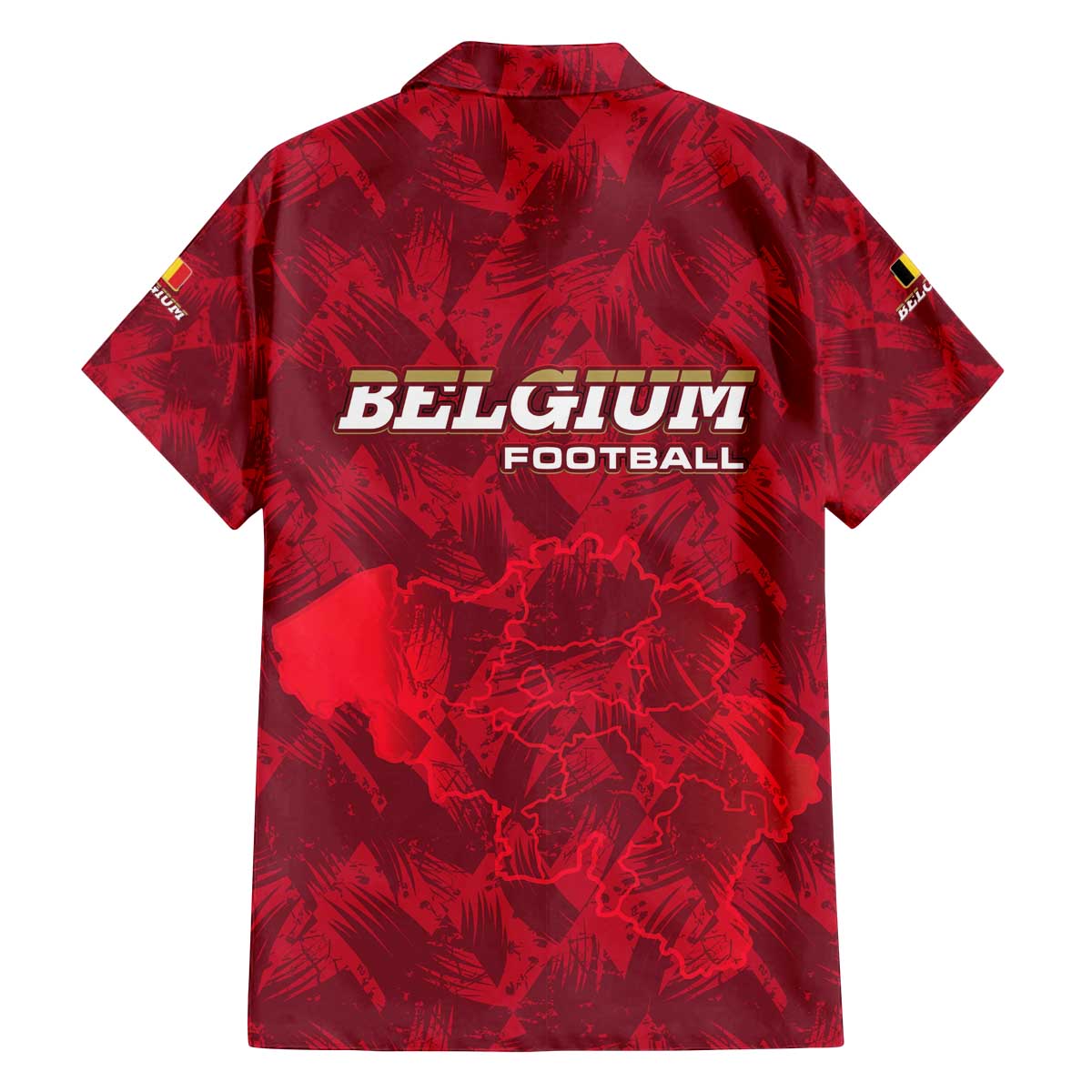 Belgium Family Matching Off The Shoulder Long Sleeve Dress and Hawaiian Shirt with Football Red Map Crest Rose Spirit