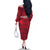 Belgium Family Matching Off The Shoulder Long Sleeve Dress and Hawaiian Shirt with Football Red Map Crest Rose Spirit