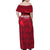 Belgium Family Matching Off Shoulder Maxi Dress and Hawaiian Shirt with Football Red Map Crest Rose Spirit
