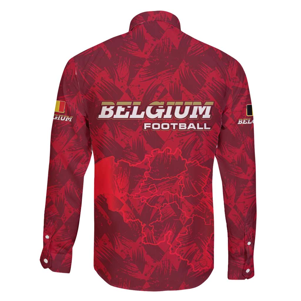 Belgium Family Matching Short Sleeve Bodycon Dress and Hawaiian Shirt with Football Red Map Crest Rose Spirit
