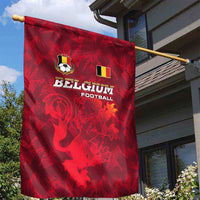 Belgium Garden Flag with Football Red Map Crest Rose Spirit