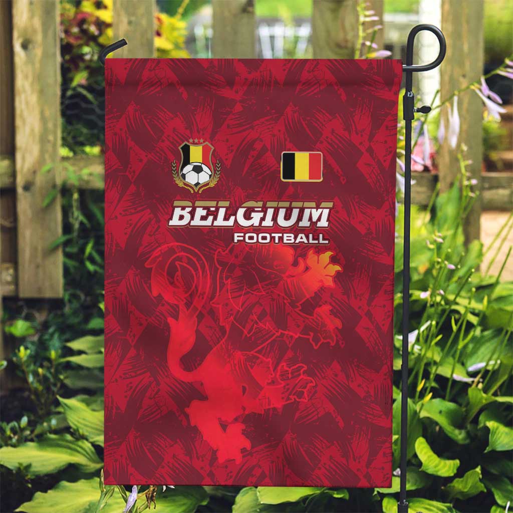 Belgium Garden Flag with Football Red Map Crest Rose Spirit
