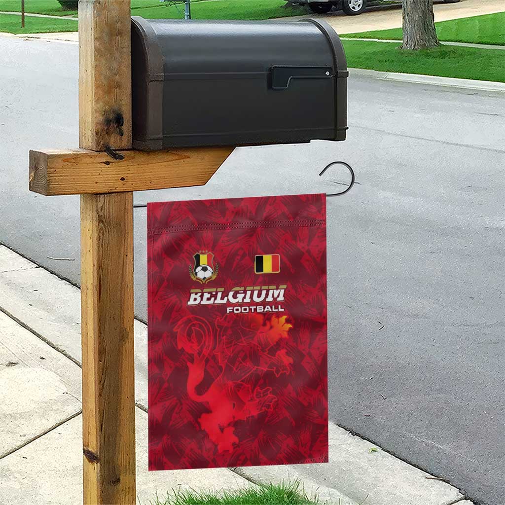 Belgium Garden Flag with Football Red Map Crest Rose Spirit