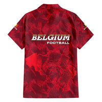 Belgium Hawaiian Shirt with Football Red Map Crest Rose Spirit