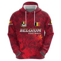 Belgium Hoodie with Football Red Map Crest Rose Spirit