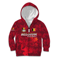 Belgium Kid Hoodie with Football Red Map Crest Rose Spirit