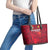 Belgium Leather Tote Bag with Football Red Map Crest Rose Spirit