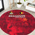 Belgium Round Carpet with Football Red Map Crest Rose Spirit
