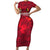 Belgium Short Sleeve Bodycon Dress with Football Red Map Crest Rose Spirit