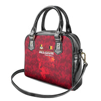 Belgium Shoulder Handbag with Football Red Map Crest Rose Spirit