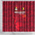Belgium Shower Curtain with Football Red Map Crest Rose Spirit