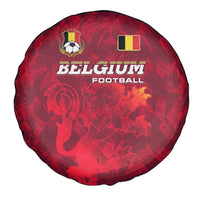 Belgium Spare Tire Cover with Football Red Map Crest Rose Spirit