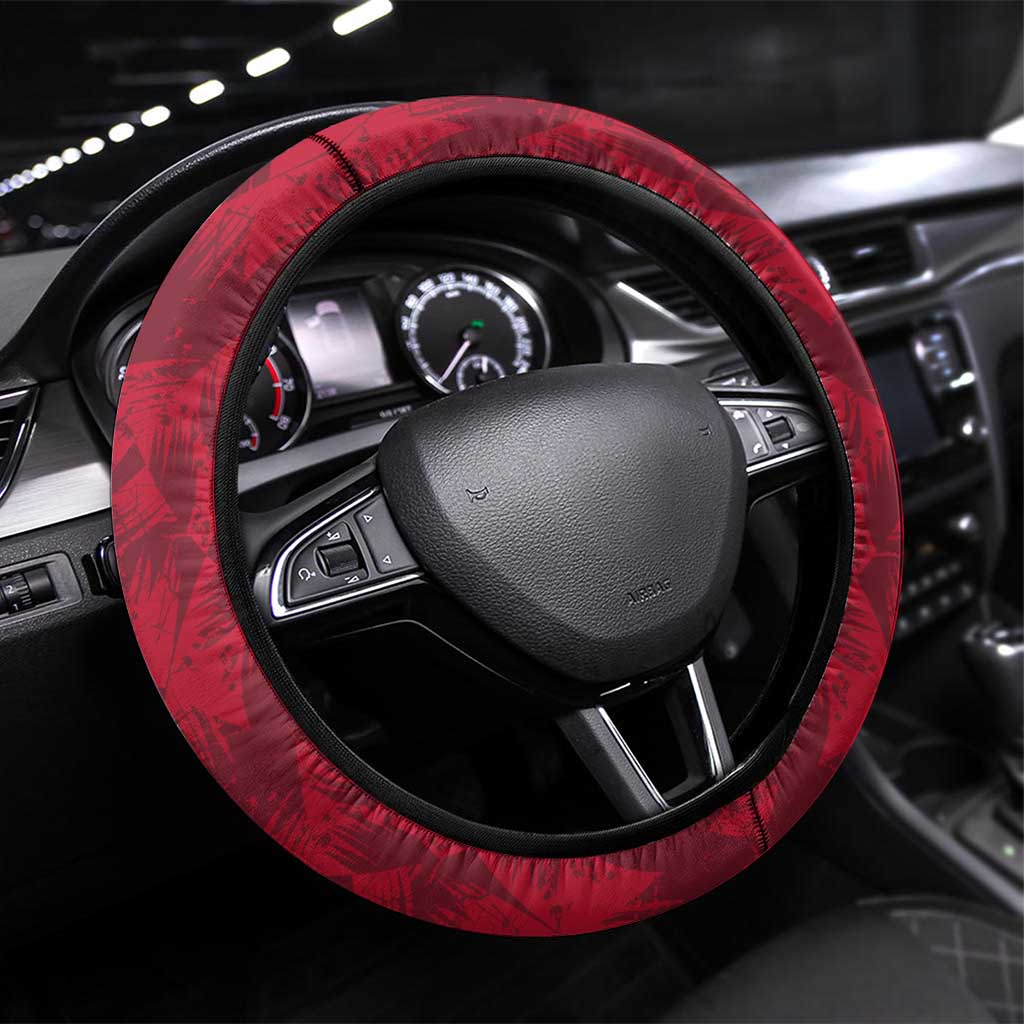 Belgium Steering Wheel Cover with Football Red Map Crest Rose Spirit