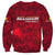 Belgium Sweatshirt with Football Red Map Crest Rose Spirit