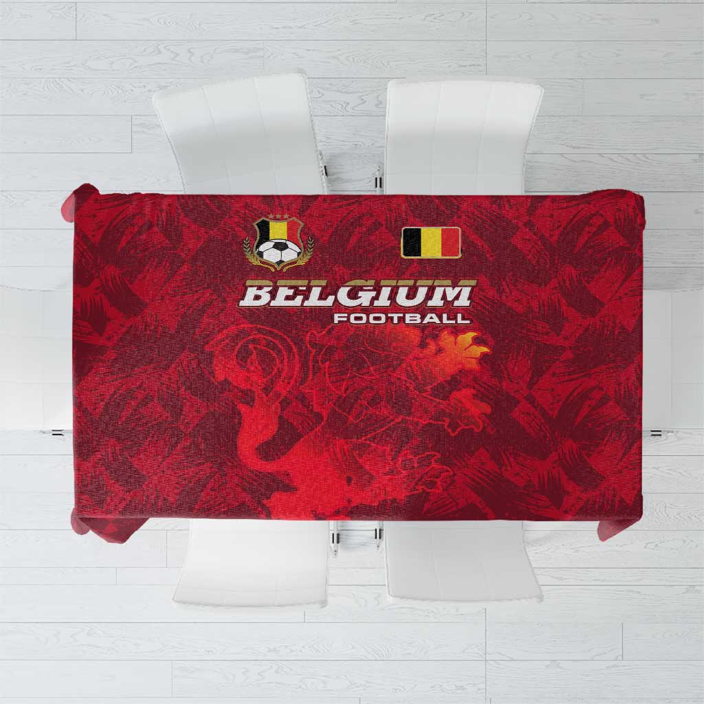 Belgium Tablecloth with Football Red Map Crest Rose Spirit