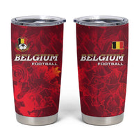 Belgium Tumbler Cup with Football Red Map Crest Rose Spirit