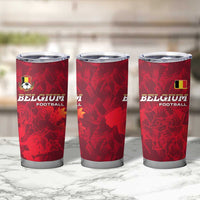 Belgium Tumbler Cup with Football Red Map Crest Rose Spirit