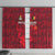 Belgium Window Curtain with Football Red Map Crest Rose Spirit