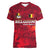 Belgium Women V-Neck T-Shirt with Football Red Map Crest Rose Spirit