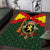 Belgium Area Rug with Royal Coat of Arms Crown Lion Red Green Checker Spirit