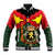 Belgium Baseball Jacket with Royal Coat of Arms Crown Lion Red Green Checker Spirit