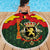 Belgium Beach Blanket with Royal Coat of Arms Crown Lion Red Green Checker Spirit