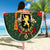 Belgium Beach Blanket with Royal Coat of Arms Crown Lion Red Green Checker Spirit