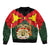 Belgium Bomber Jacket with Royal Coat of Arms Crown Lion Red Green Checker Spirit