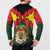Belgium Button Sweatshirt with Royal Coat of Arms Crown Lion Red Green Checker Spirit