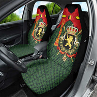 Belgium Car Seat Cover with Royal Coat of Arms Crown Lion Red Green Checker Spirit
