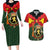 Belgium Couples Matching Long Sleeve Bodycon Dress and Hawaiian Shirt with Royal Coat of Arms Crown Lion Red Green Checker Spirit