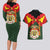 Belgium Couples Matching Long Sleeve Bodycon Dress and Hawaiian Shirt with Royal Coat of Arms Crown Lion Red Green Checker Spirit