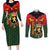 Belgium Couples Matching Long Sleeve Bodycon Dress and Long Sleeve Button Shirt with Royal Coat of Arms Crown Lion Red Green Checker Spirit