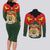 Belgium Couples Matching Long Sleeve Bodycon Dress and Long Sleeve Button Shirt with Royal Coat of Arms Crown Lion Red Green Checker Spirit