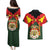 Belgium Couples Matching Puletasi and Hawaiian Shirt with Royal Coat of Arms Crown Lion Red Green Checker Spirit