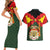 Belgium Couples Matching Short Sleeve Bodycon Dress and Hawaiian Shirt with Royal Coat of Arms Crown Lion Red Green Checker Spirit